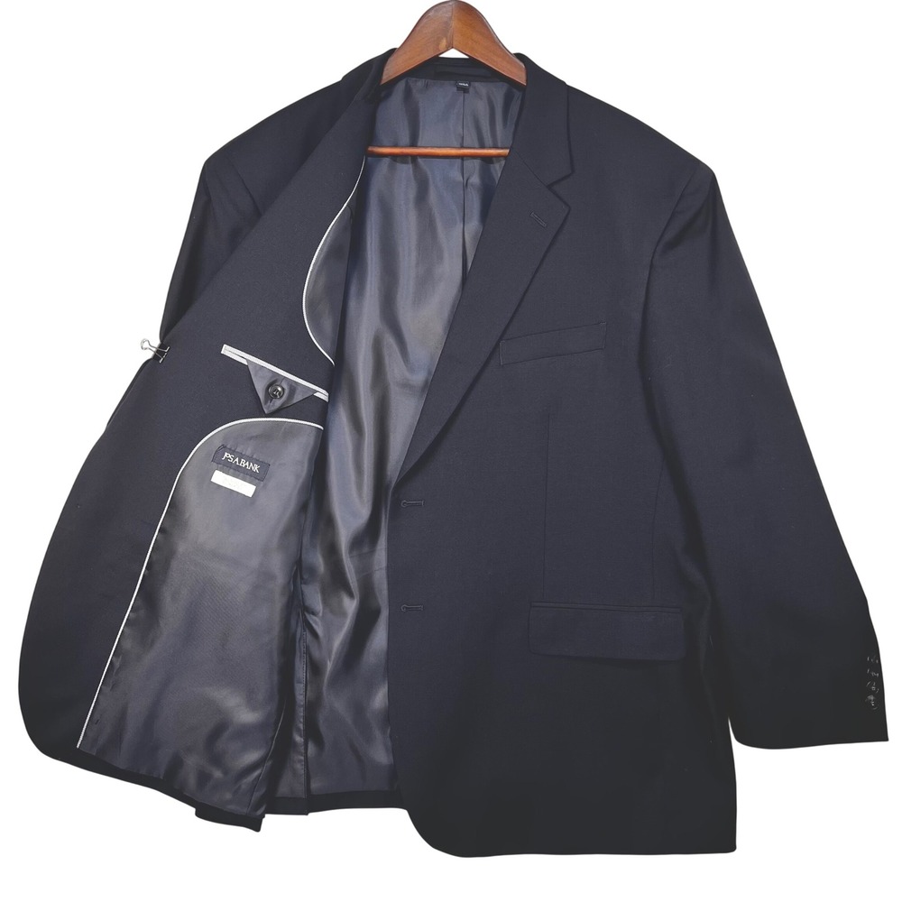 Jos. A. Bank Suit Jacket Blazer Mens 50R Navy Blue Wool Blend Tailored Fit